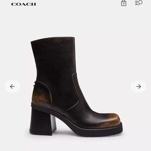 Coach Women's Black and Brown Heeled Boots